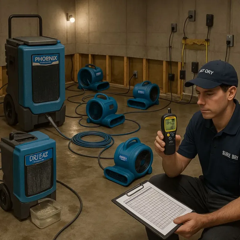 Structural Drying and Dehumidification process in Mitchell, IL